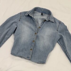 Light Blue Denim Button-Up Shirt